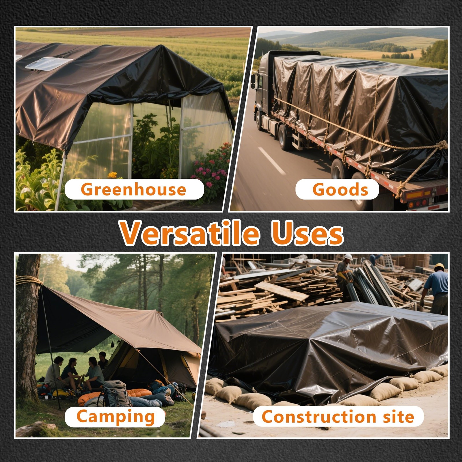 Tarps Heavy Duty Waterproof Multipurpose Poly Tarp Cover,Tarp Waterproof UV R…