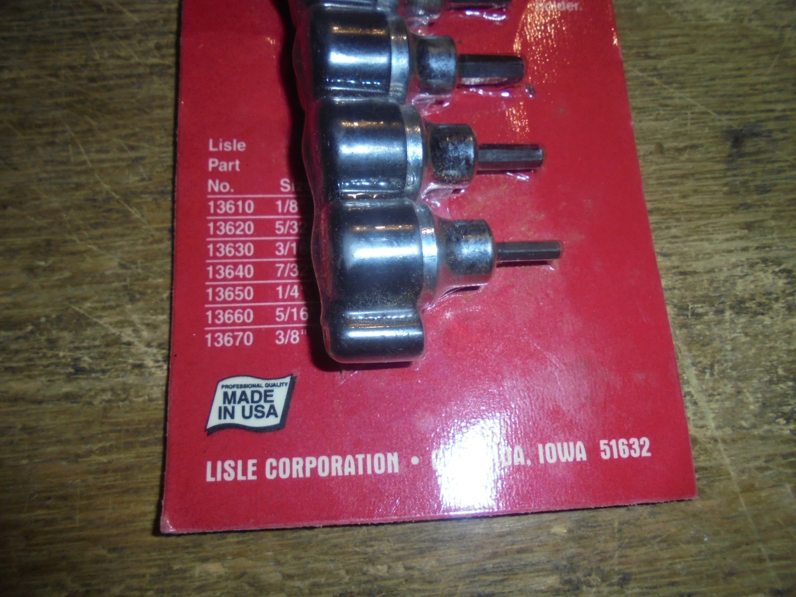 Lisle SOCKET HEX BIT SET 3/8IN. DR 7PC SAE 1/8 TO 3/8IN 13600 NEW
