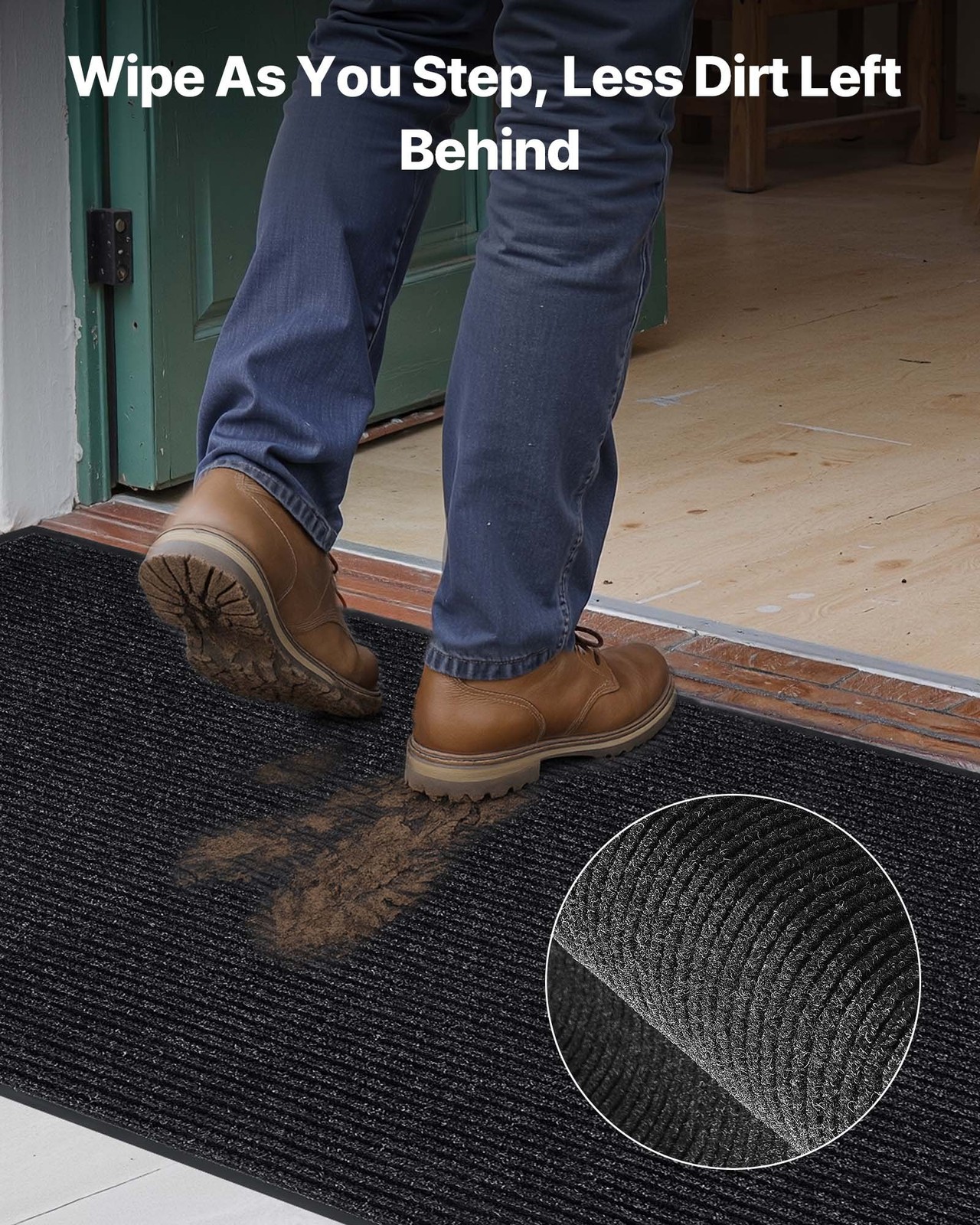 Front Door Mat, 6 x 4 ft Commercial Floor Mat for Indoor and Outdoor, Stylish St