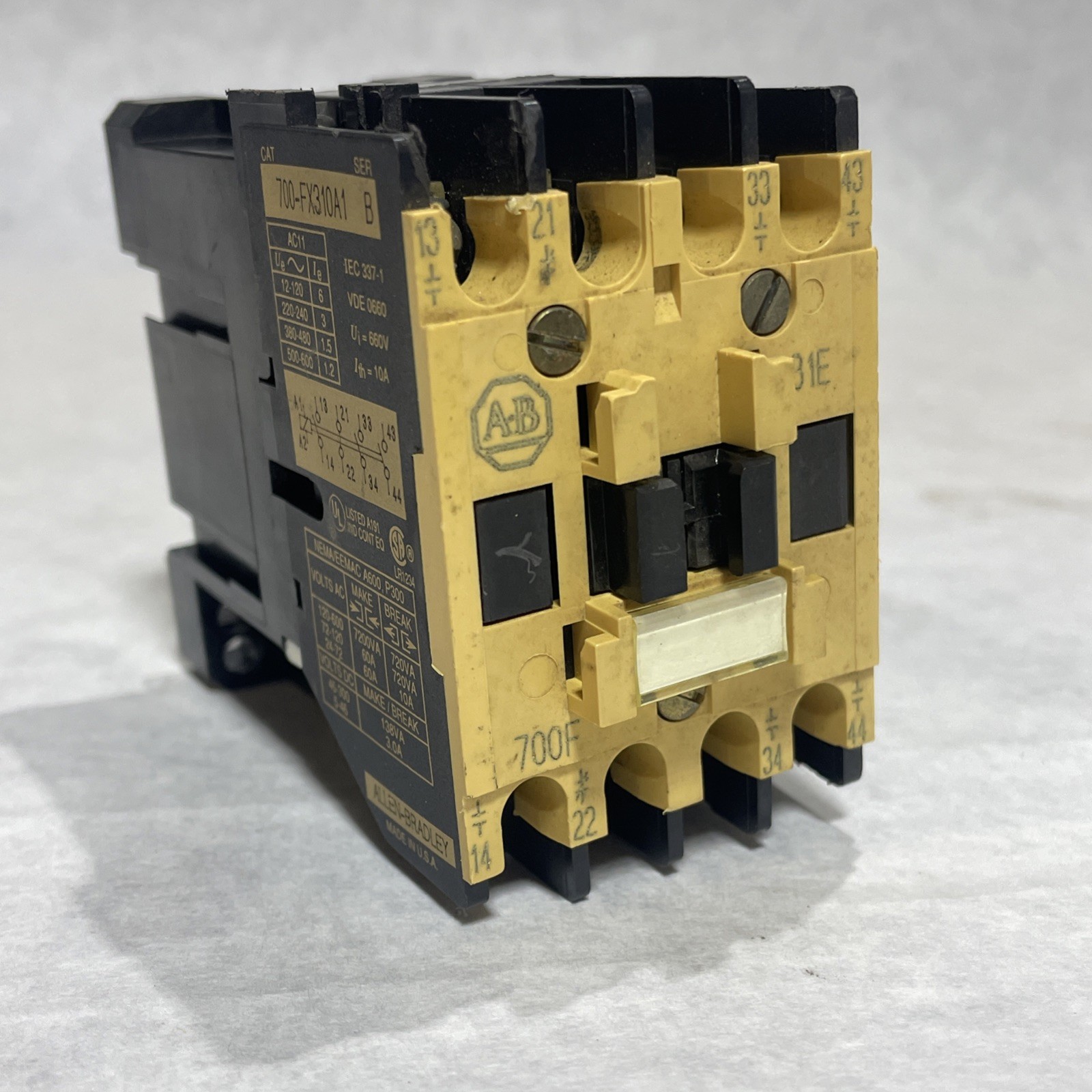 Allen Bradley 700-FX310A1 Series B Circuit Breaker 130VA 5.0A