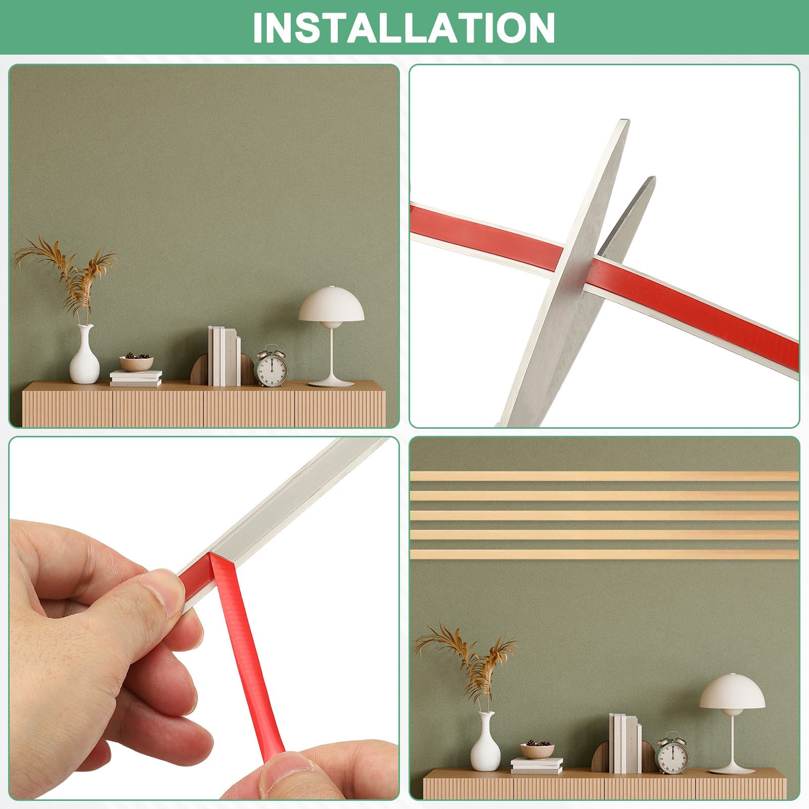 9.8ft x 0.4in Peel and Stick Trim Molding for Walls [Rose Gold Mirror]