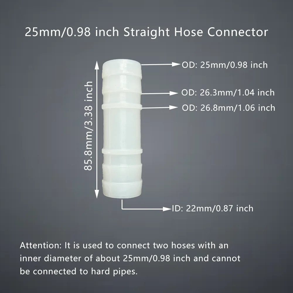 Hose Repair Connector Straight through Joint Extender Equal Diameter Plastic Cou