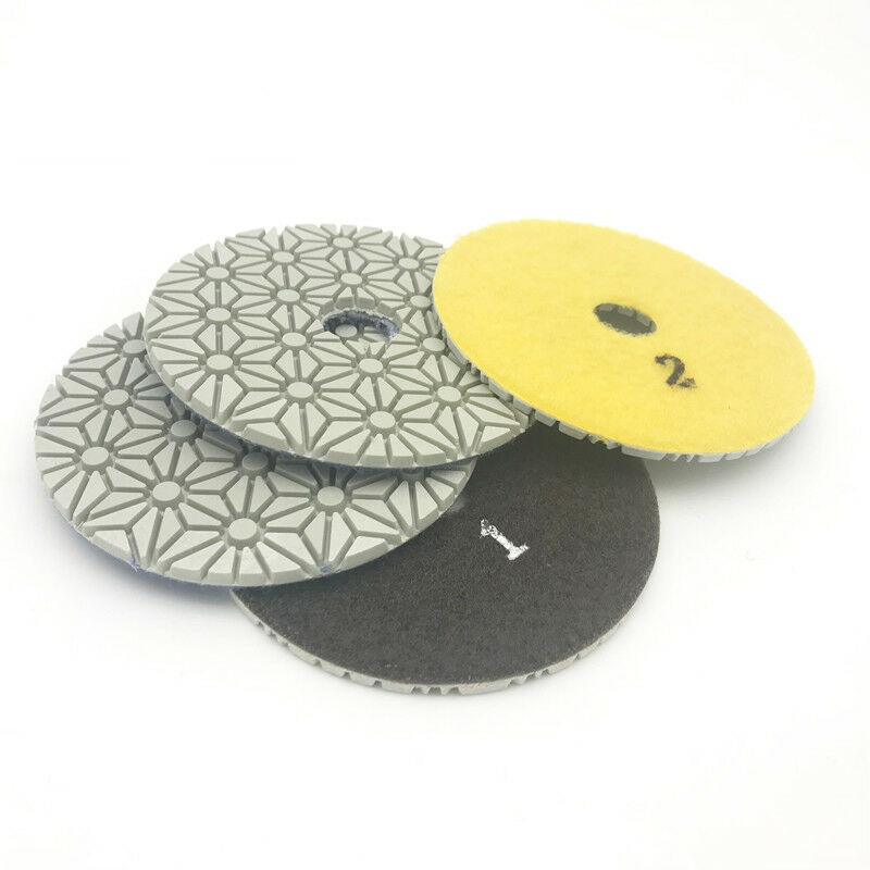 Dry/Wet 3 Step Diamond Polishing Pads 4″ for STONE TERRAZZO QUARTZ TRAVERTINE