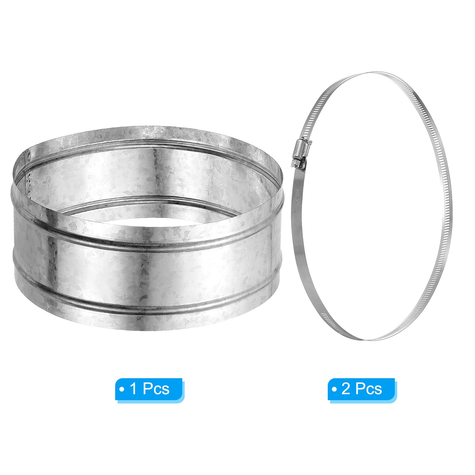 250mm/10″ Duct Connector, Galvanized Steel Duct Coupling, 4″ Long