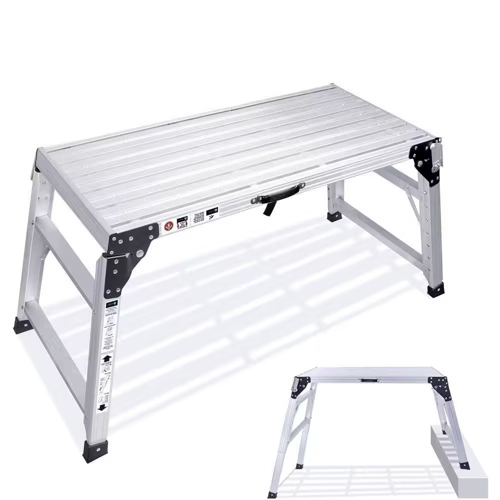 3.3 3 Ft. X 1.54 Ft. Aluminum Heavy-Duty Folding Work Platform with 7-Gear Adjus