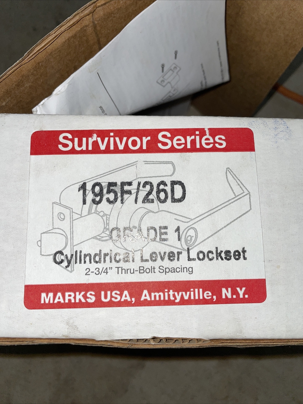 Marks Usa 195Ab/26D Lever Lockset,Mechanical,Entrance,Grd. 1