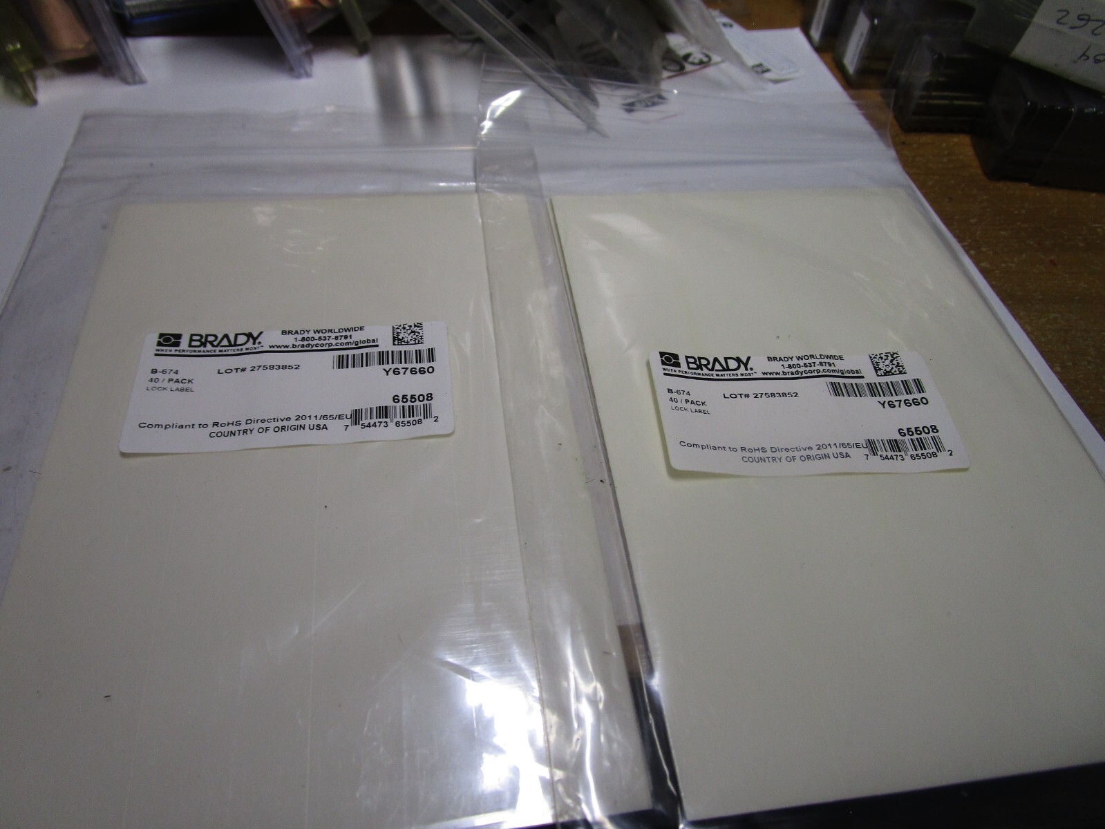 Brady 65508 Polyester Lockout/Tagout Label 6″ Width 1″ Height B-674 QTY 80