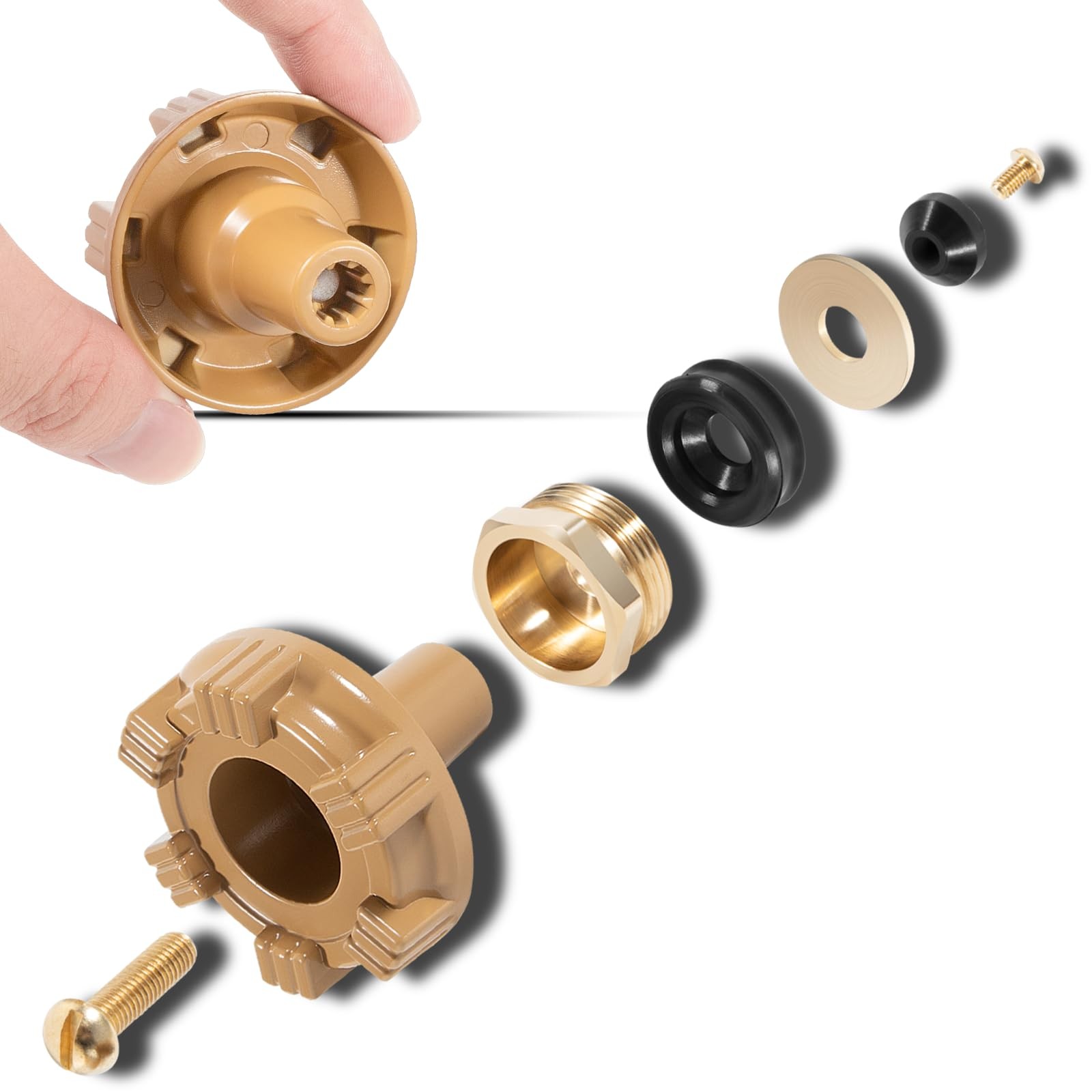 Bzumperyz Upgrade Version RK-14MH Metal Handle Repair Kit for Woodford Gold