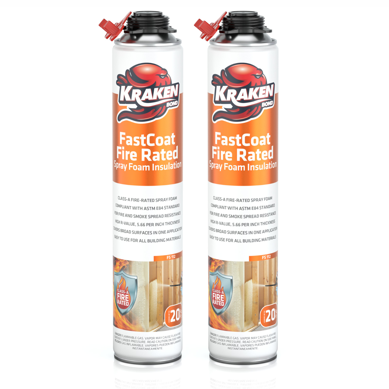 Kraken Bond FastCoat Spray Foam Insulation, Closed Cell 27.1 oz, 2 Pack (No Gun)