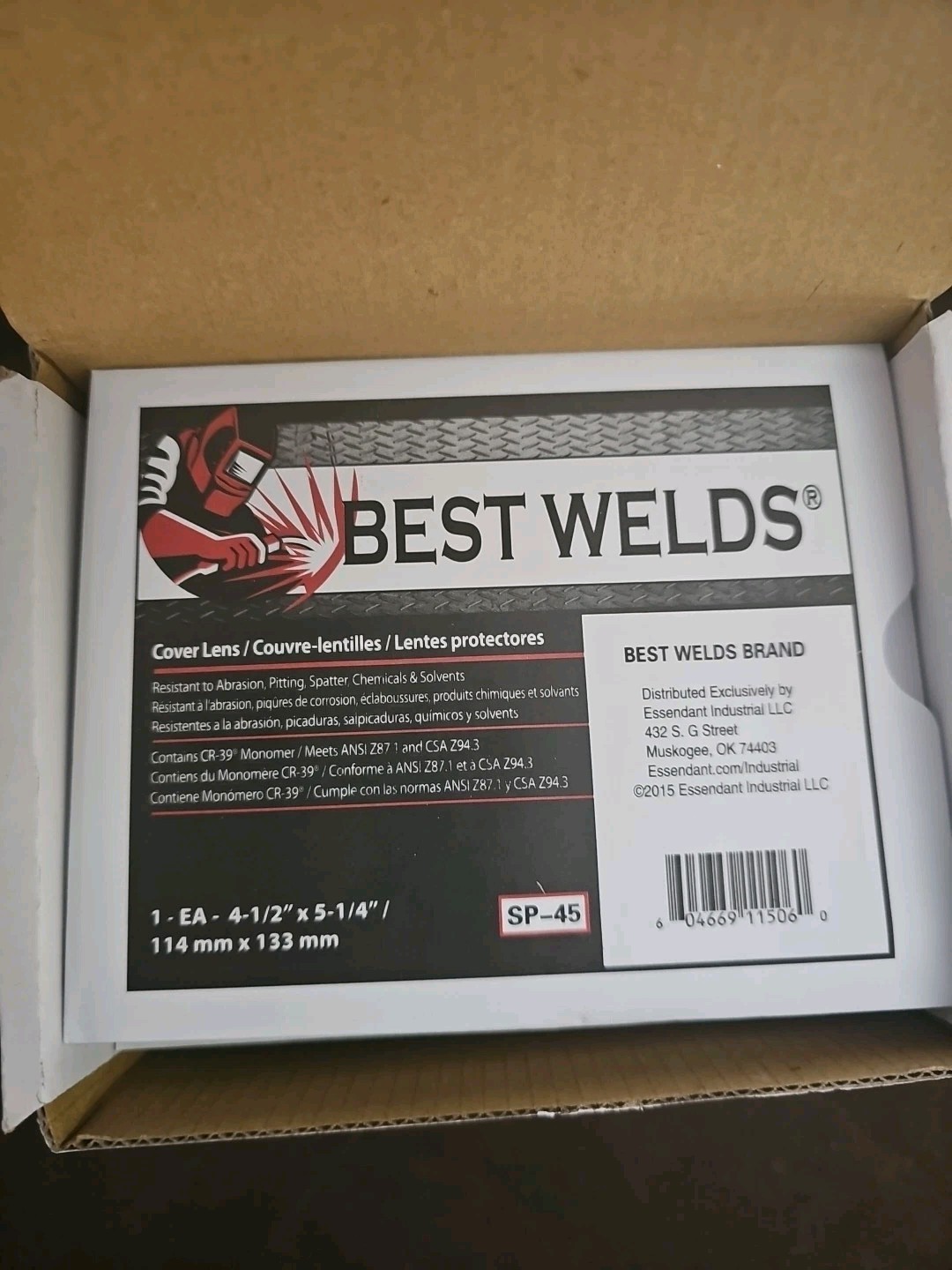 Best Welds Cover Lens, Scratch/Static Resistant, 5-1/4 in x 4-1/2 in ( 50 PACK )