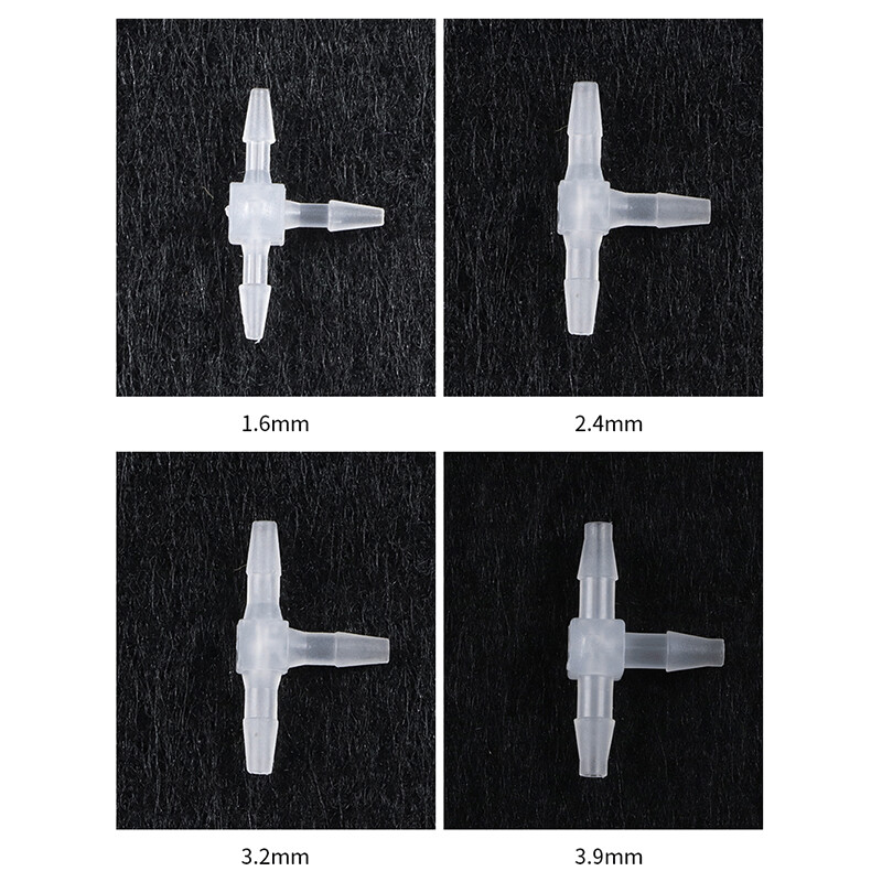 Plastic T-Type Three Way Connector Barb Reducing Hose Tube Fittings 1.6mm-14mm
