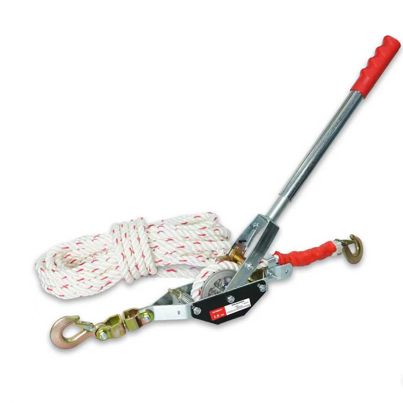 YATOINTO Rope Puller 1-1/2 Ton 3300 lbs Capacity with 20′ of 0.6″ Diameter Rope