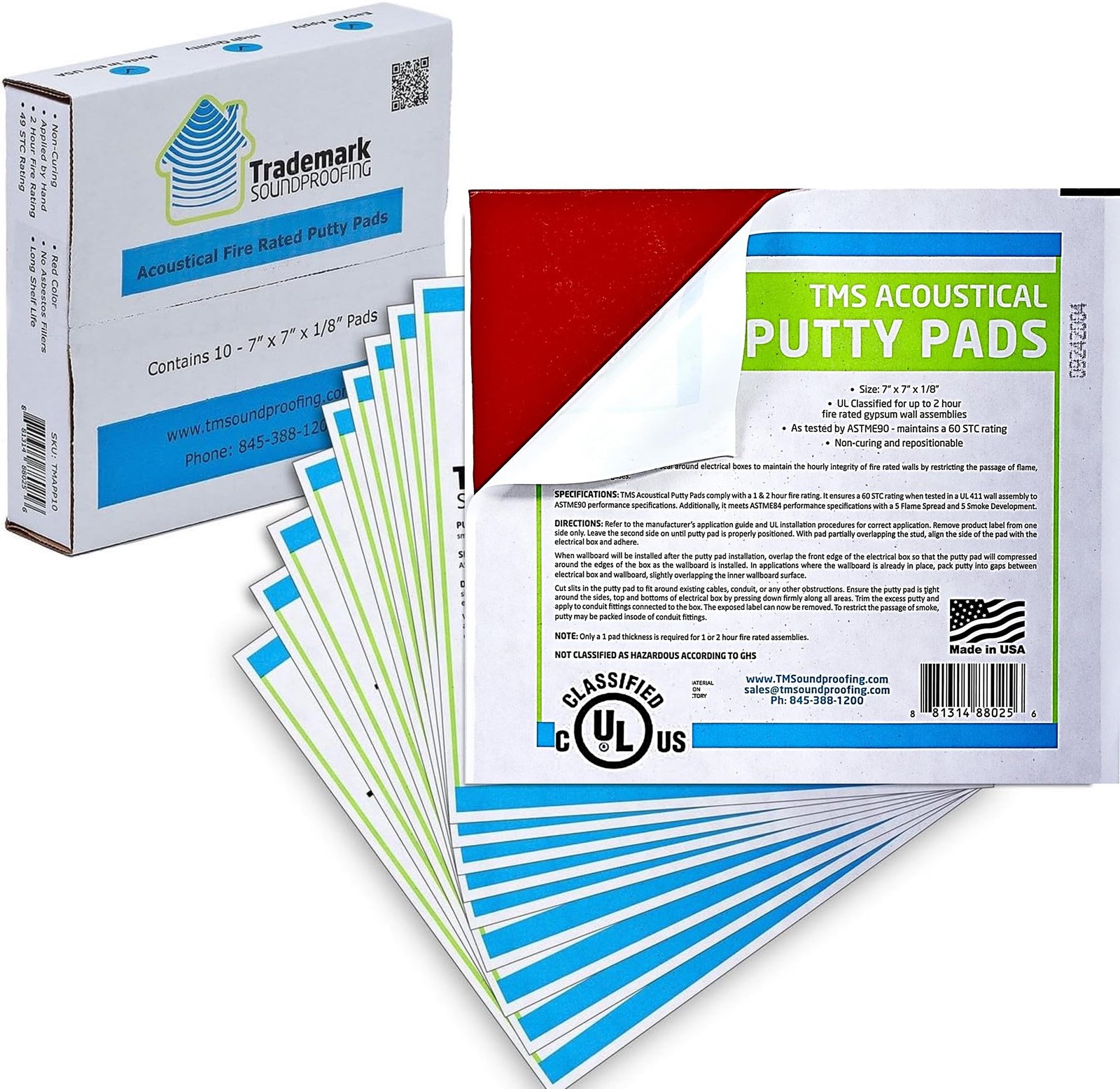 Acoustical Putty Pads – Moldable Soundproofing Pad – Fire Stop for Electrical…