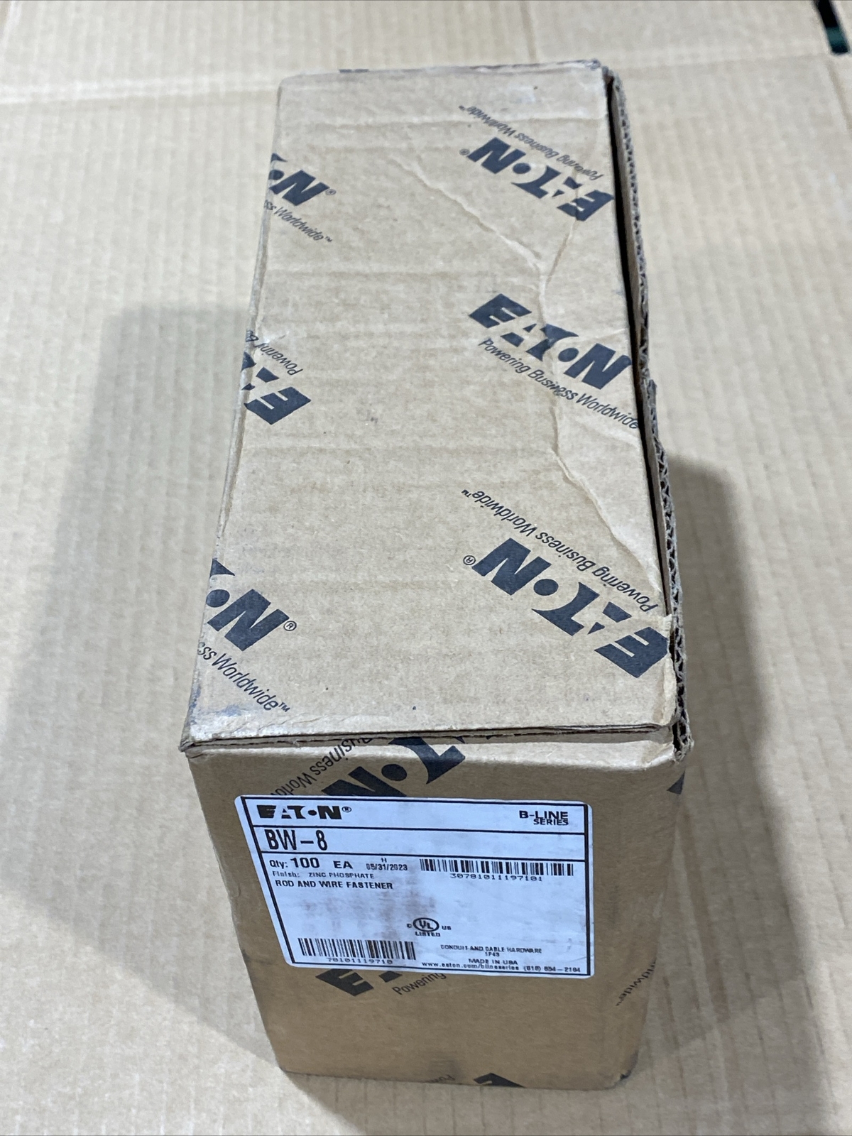 Eaton B-Line BW-8 Rod And Wire Fasteners (100 Pcs) Bat Wing Cli New In Box