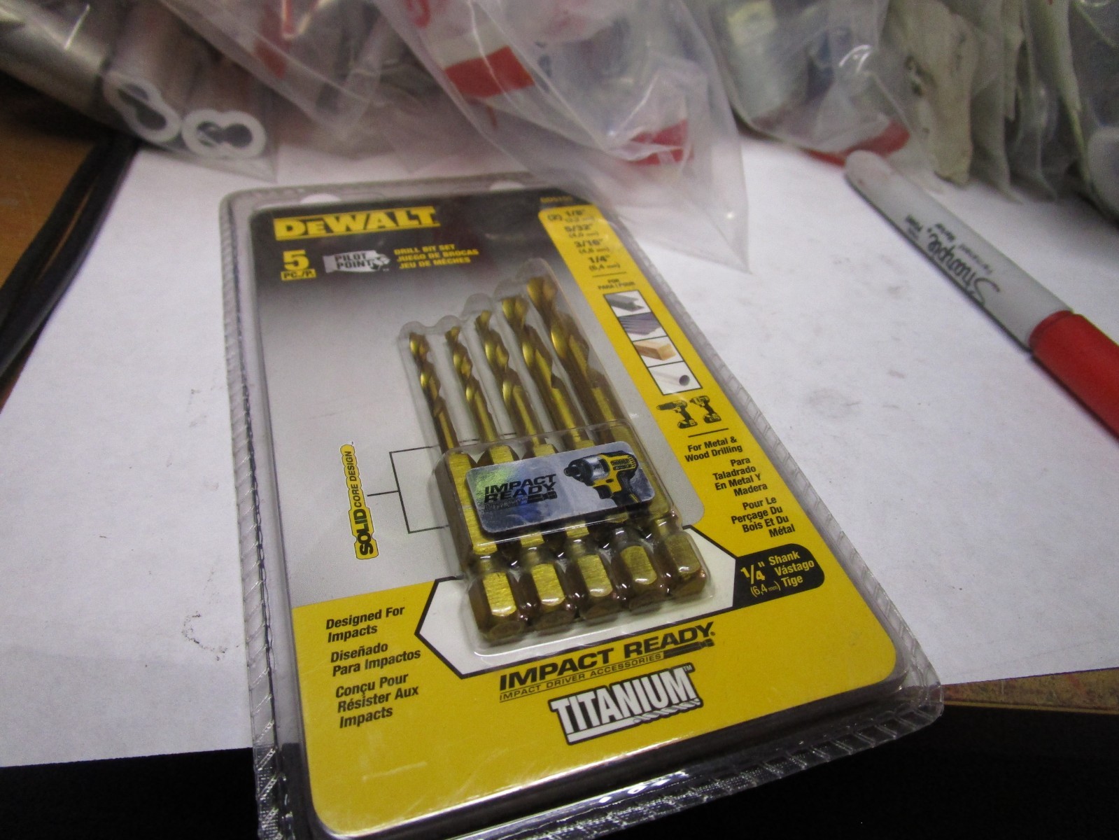 DEWALT 5pc Impact Ready Titanium Nitride Coating Drill Set