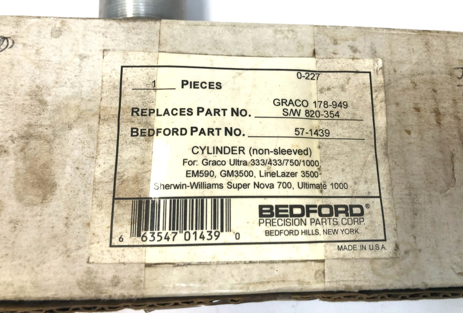 NEW! Bedford GRACO Replacement Cylinder Ultra 333/433/750/1000, GM3500 178-949