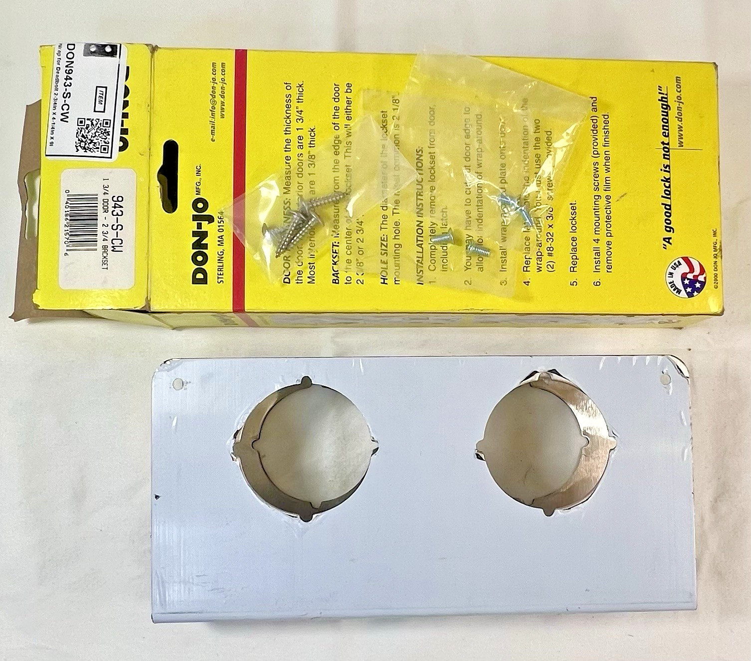 DON-JO Wrap-Around 943-S-CW Stainless Steel for Double Lock Combo 2-1/8″ Dia.