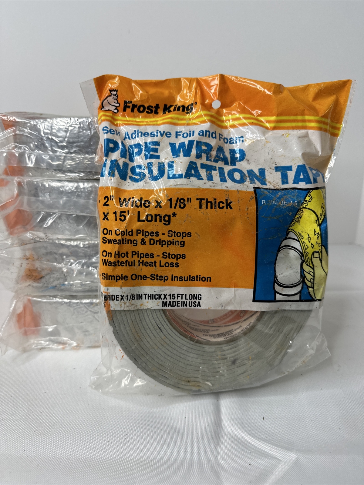 5 Lot Pipe Wrap Insulation Tape 1/8″ x 2″ x 15 ft. New Frost King Self Foil Foam