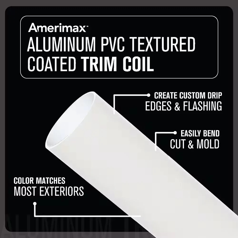 24 in x 50 ft Bright White Aluminum PVC Textured Coated Trim Coil 691245