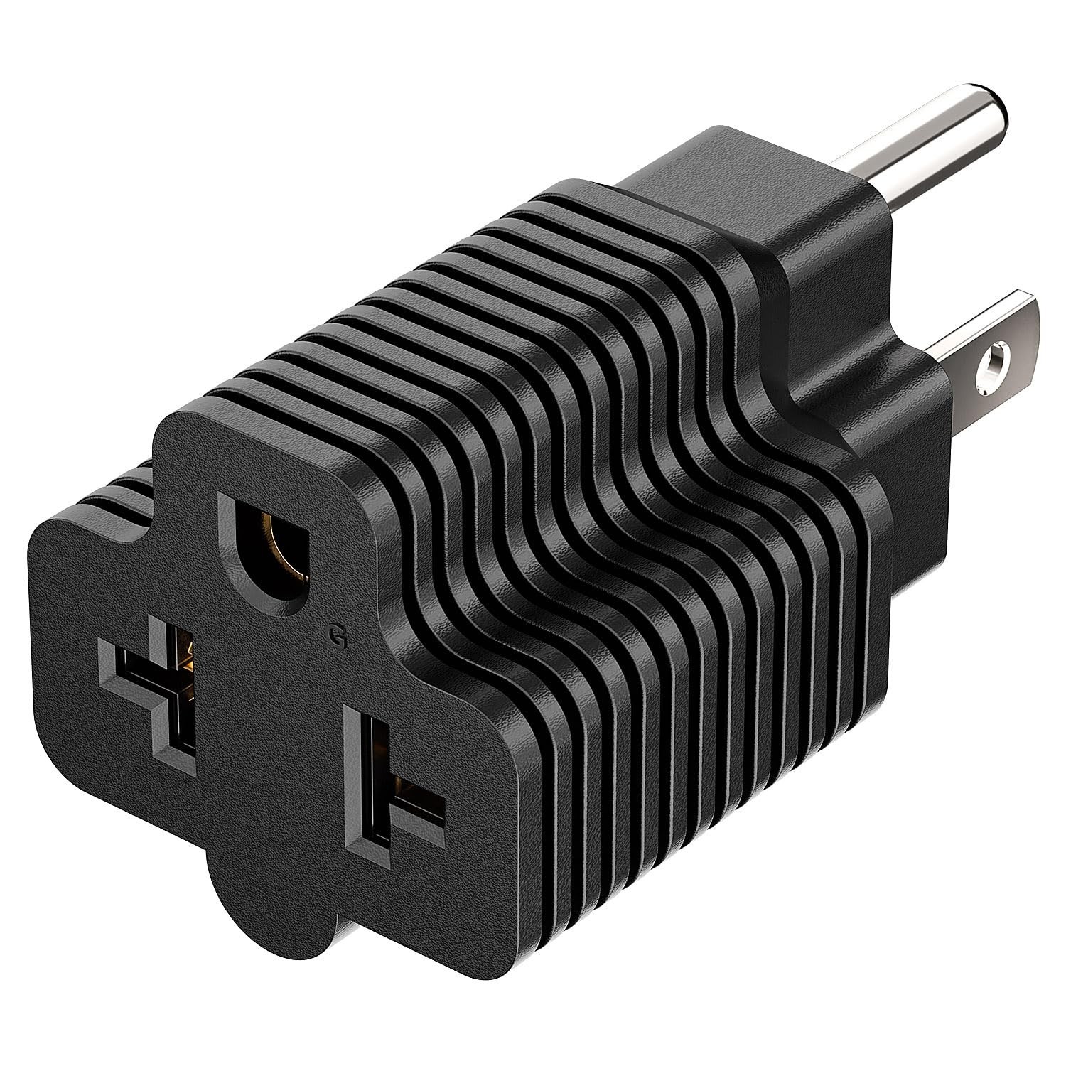 5-15P to 5-15R, 5-20R, 6-15R, 6-20R Adapter, Plugrand 15 Amp Household AC Plu…