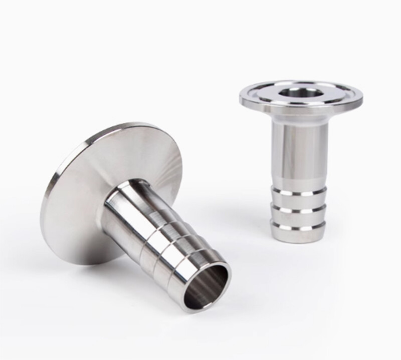 Clamp Hose Barb Adapter Flange 30~75mm to 1″~1/4″ Hose Sanitary Fitting 1/2Pcs