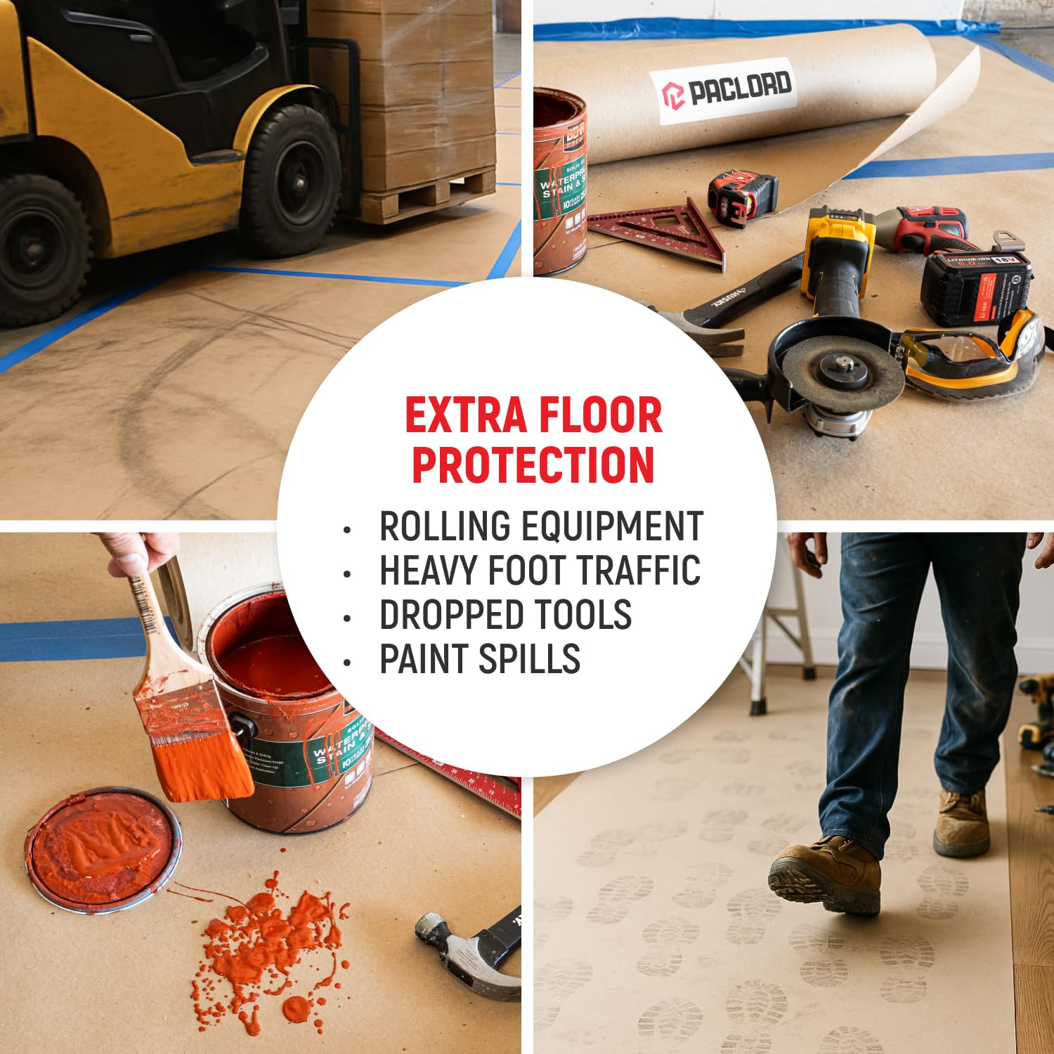 Heavy-Duty Floor Protection Paper Roll 36” x 100’ – 3.5X Stronger, 300 Sq Ft