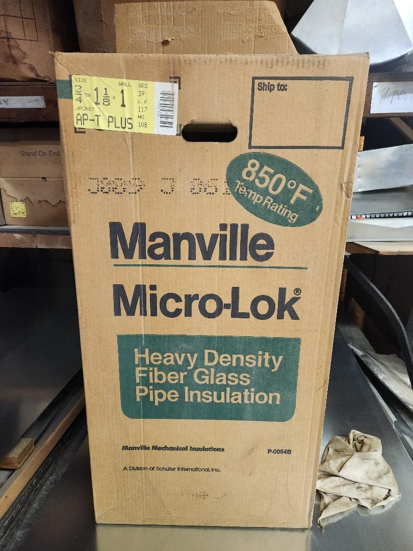 Johns Manville 690445 Pipe Insulation, 1-1/8″ Od, 3 Ft. L, Fiberglass, 1 In Wall
