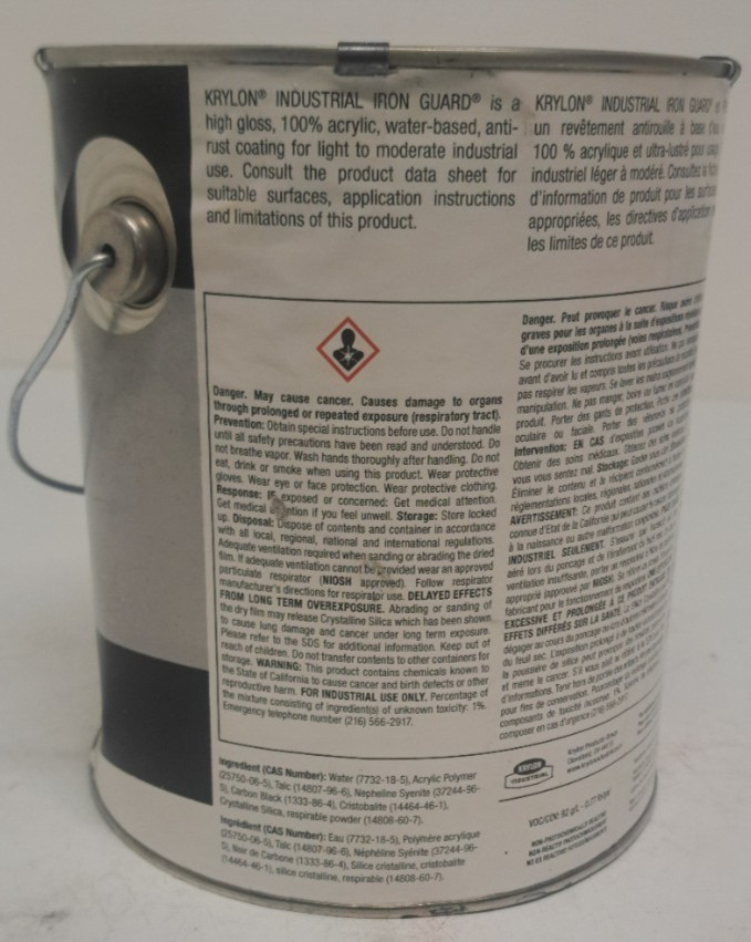 Krylon Industrial Iron Guard Paint, K11001201Flat Black, 1 Gallon,