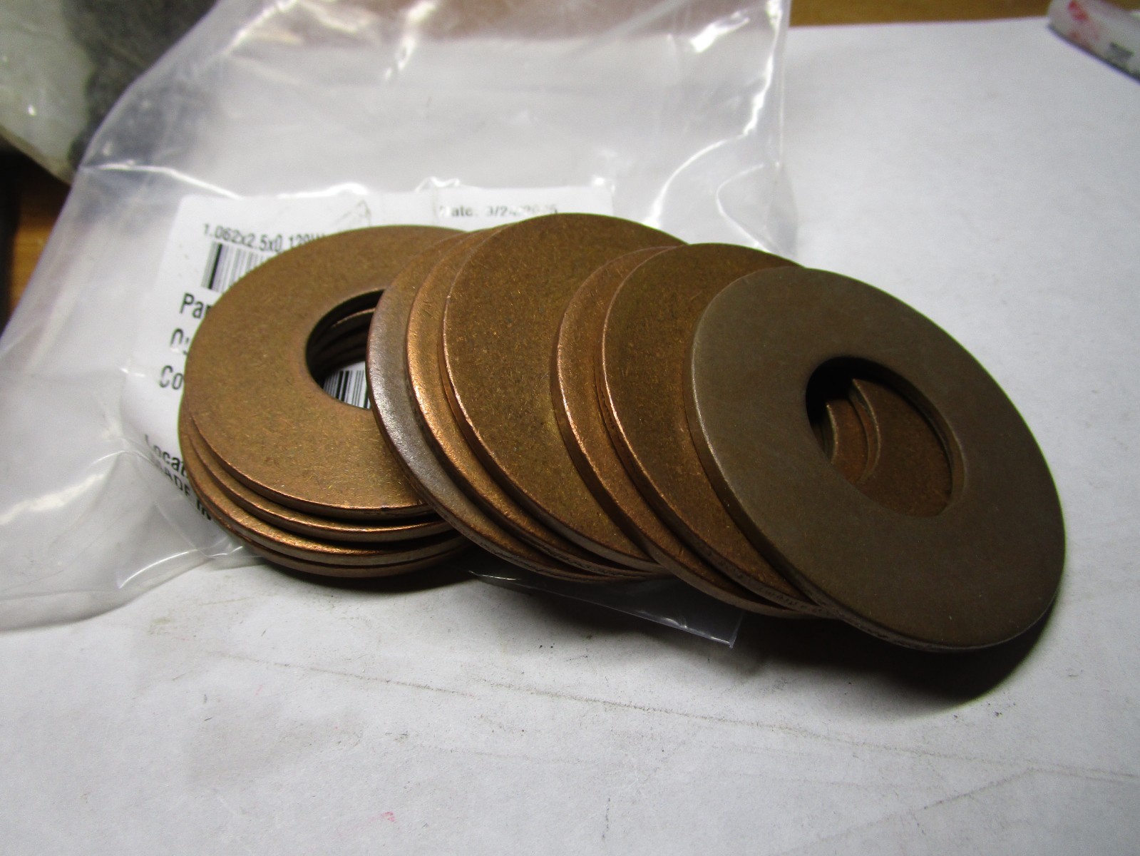 1″ x 2.500″ OD C-110 Copper Flat Washer QTY 10