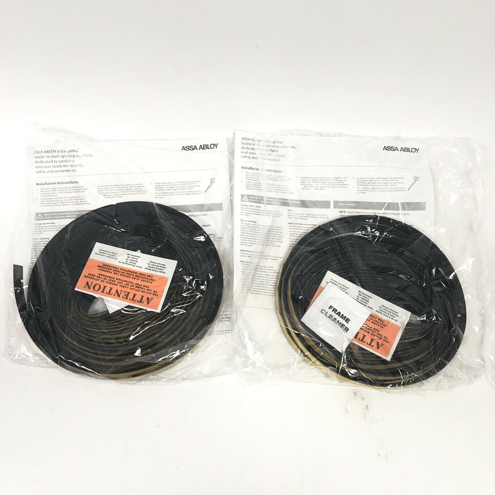 2 Pack Assa Abloy S88D21 Pemko Siliconseal Adhesive Door Gaskets 1/4″Hx1/2″W New