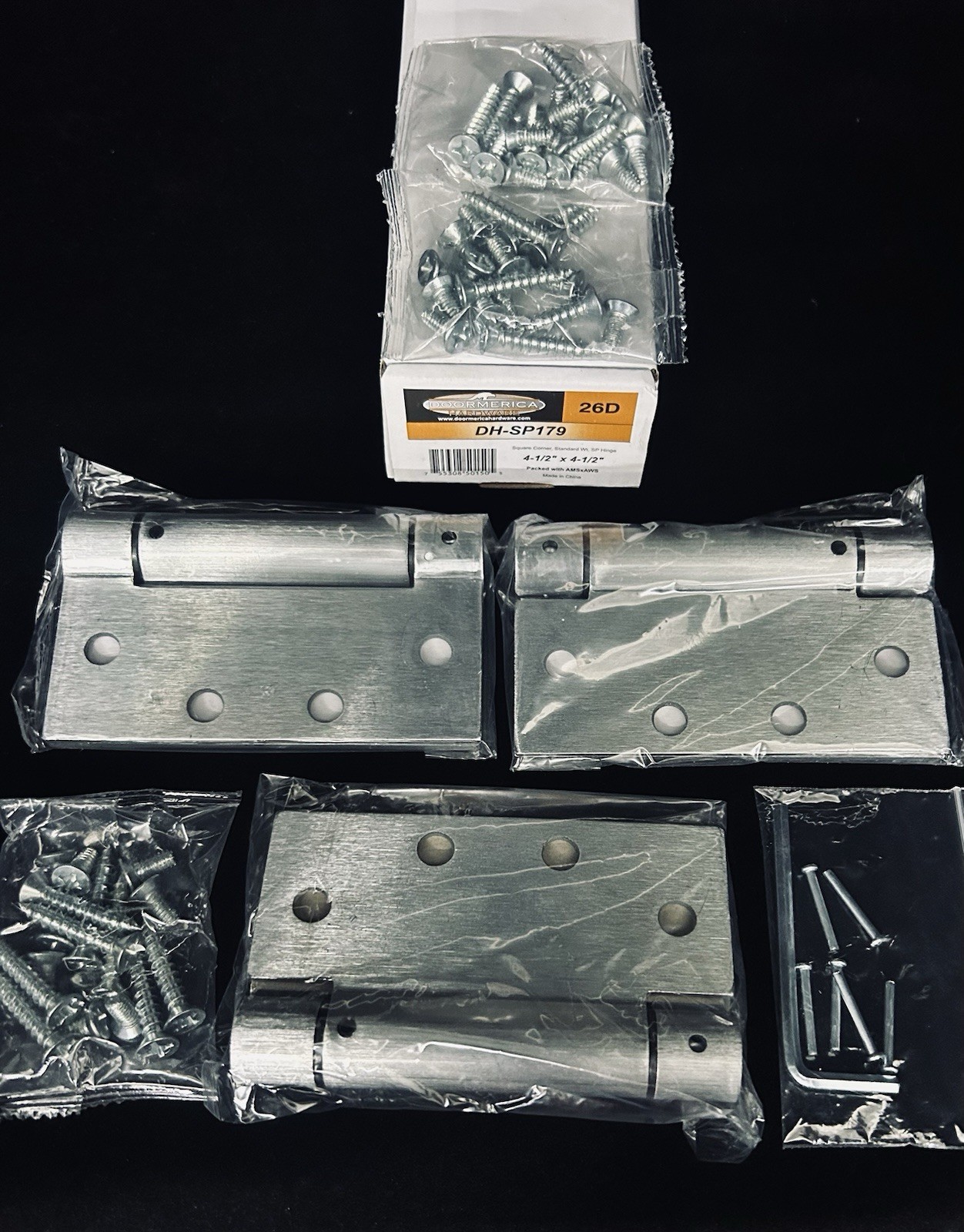 Doormerica DHSP1794526D Full Mortise Commercial Spring Hinges (box of 3)
