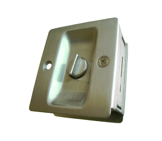 Privacy Satin Nickel Square Pocket Door Pull Lock Lockset Brushed Nickel