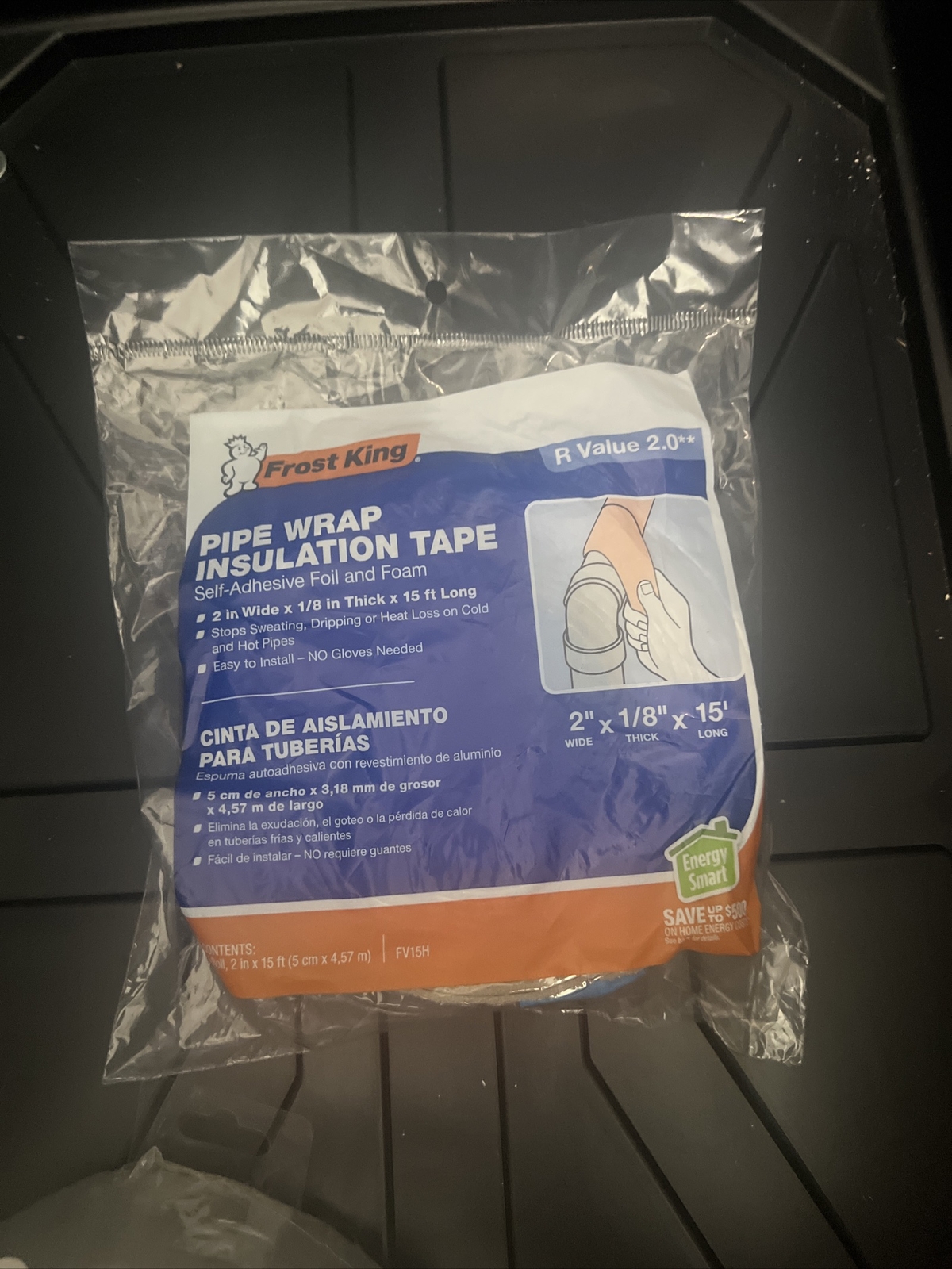 PIPE WRAP INSULATION TAPE Frost King Self-Adhesive Foil & Foam 2″ x 15′ SEALED!