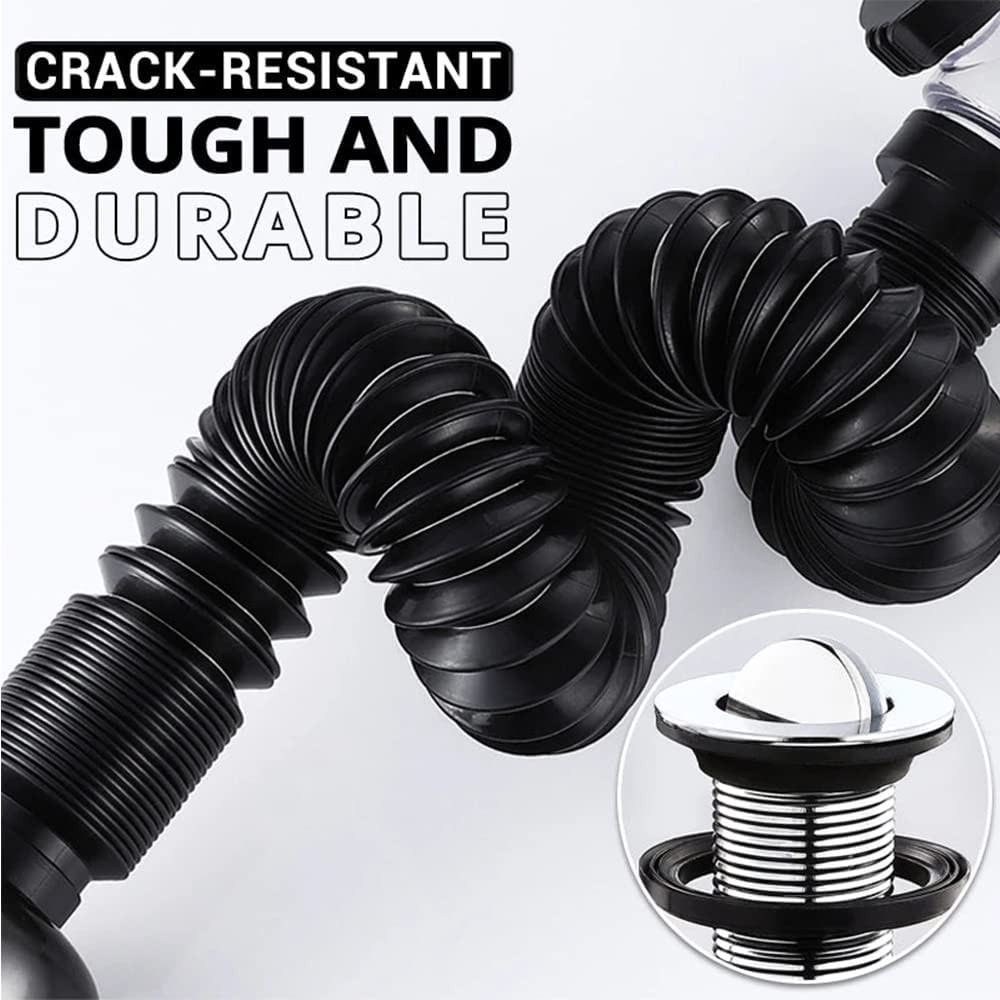 Bathroom Sink Drain Kit 2 inches (inner) x 1.25 (outer), cool black