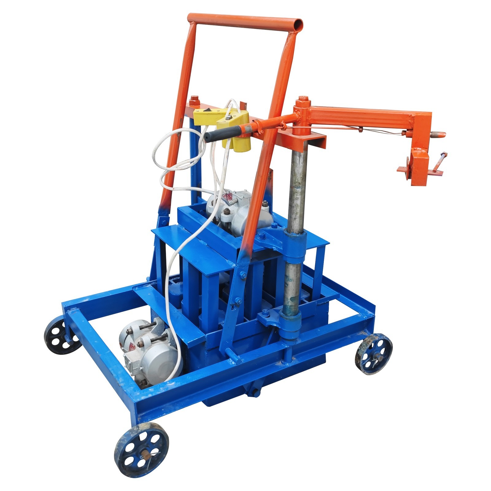 220V Hollow Block Making Machine 3-Block 15.7×5.9×7.8″ Bricks Each Time 550WX2