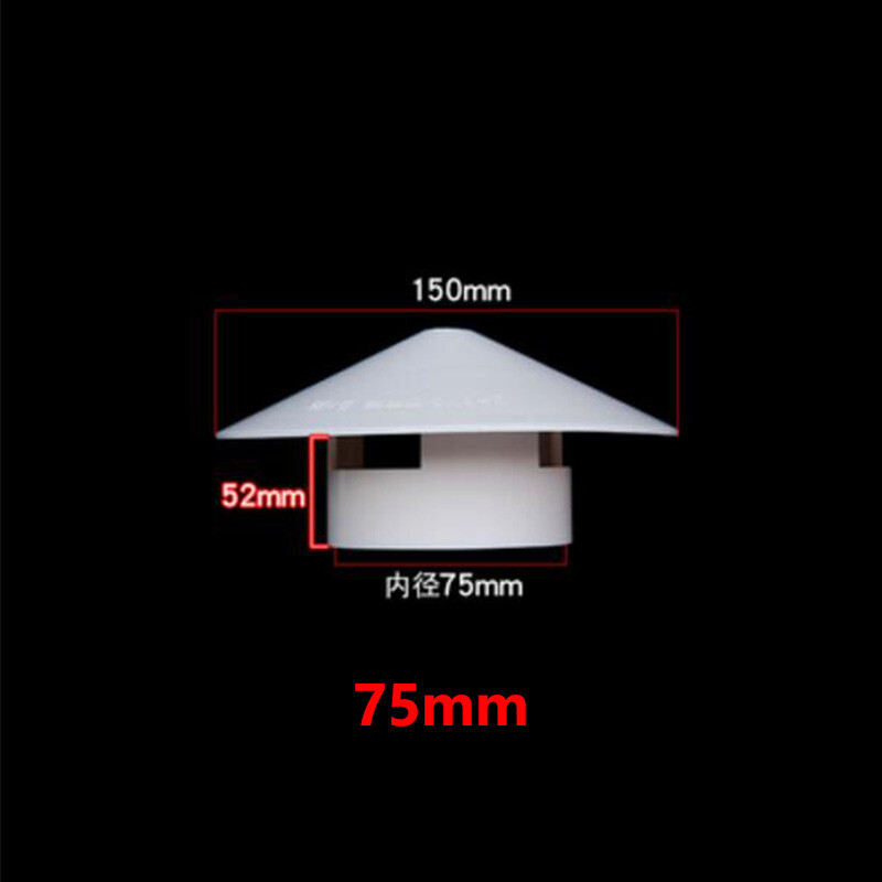 PVC rain cap Ventilated cap Ventilation cap Pipe cap vent Roof DIY 75/110/160mm
