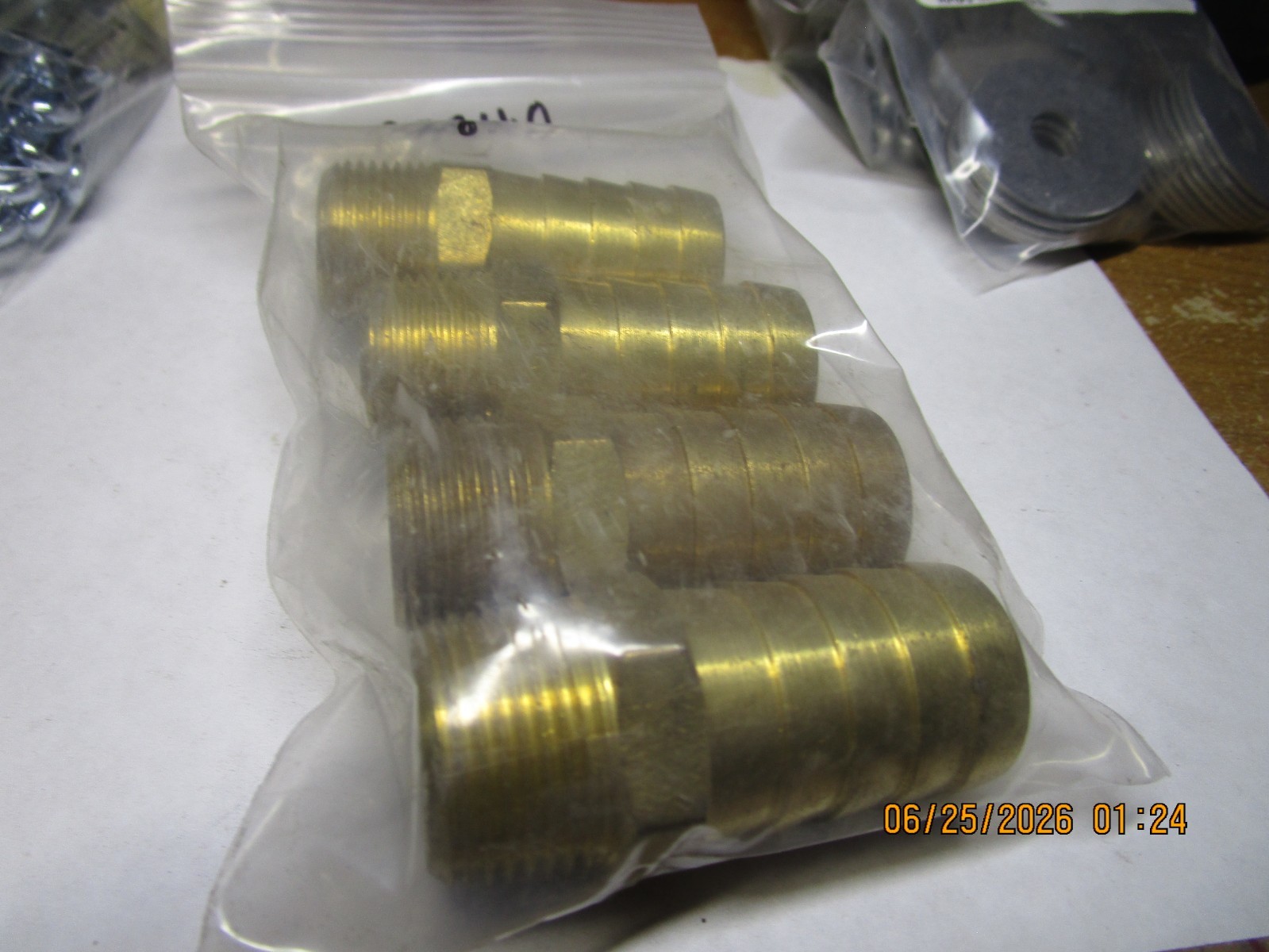 1″ Hose x 3/4″ Male NPT Brass Hose Barb QTY 4
