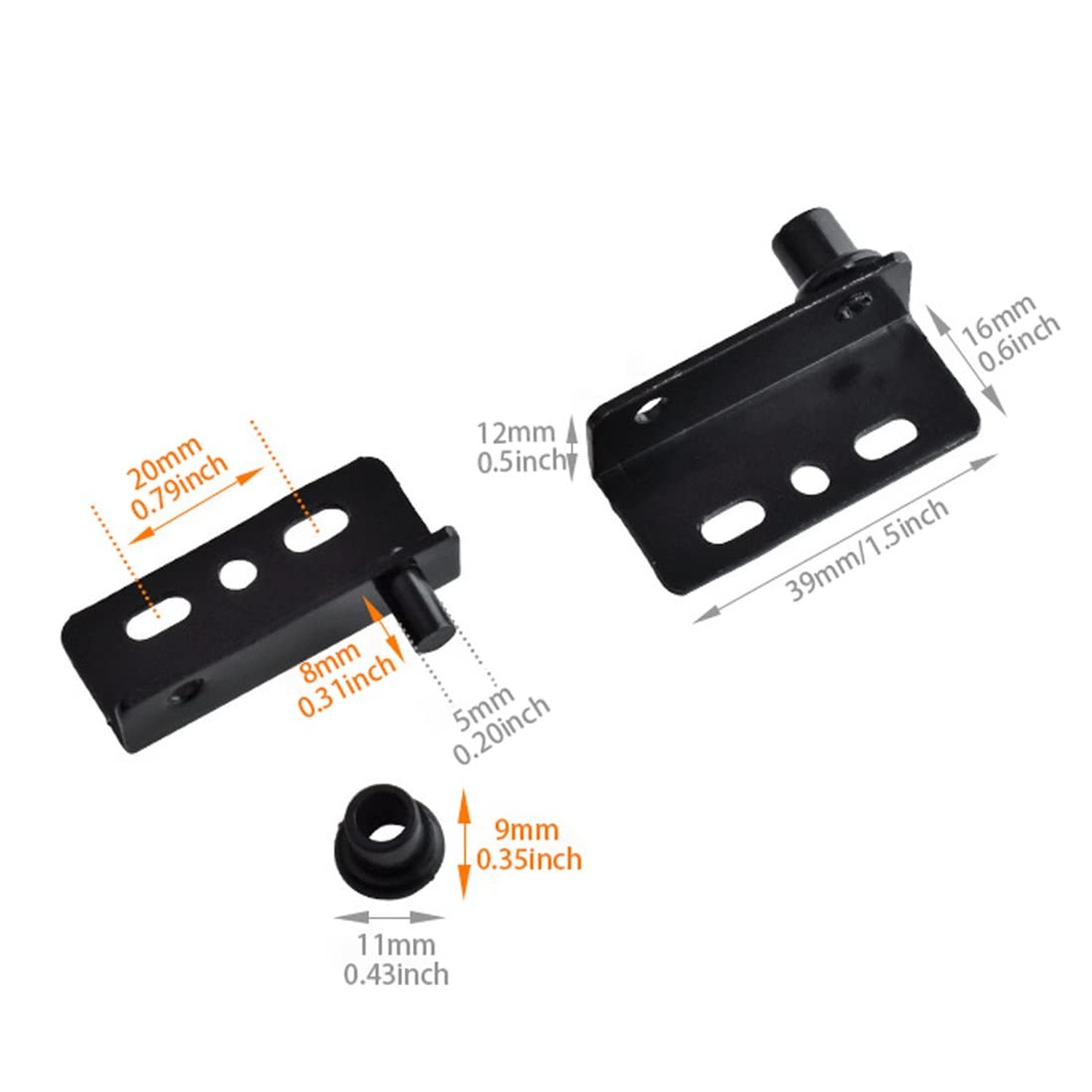 2 Sets Pivot Hinges Black Heavy Duty Concealed Shaft Door Hinges with Bushing…