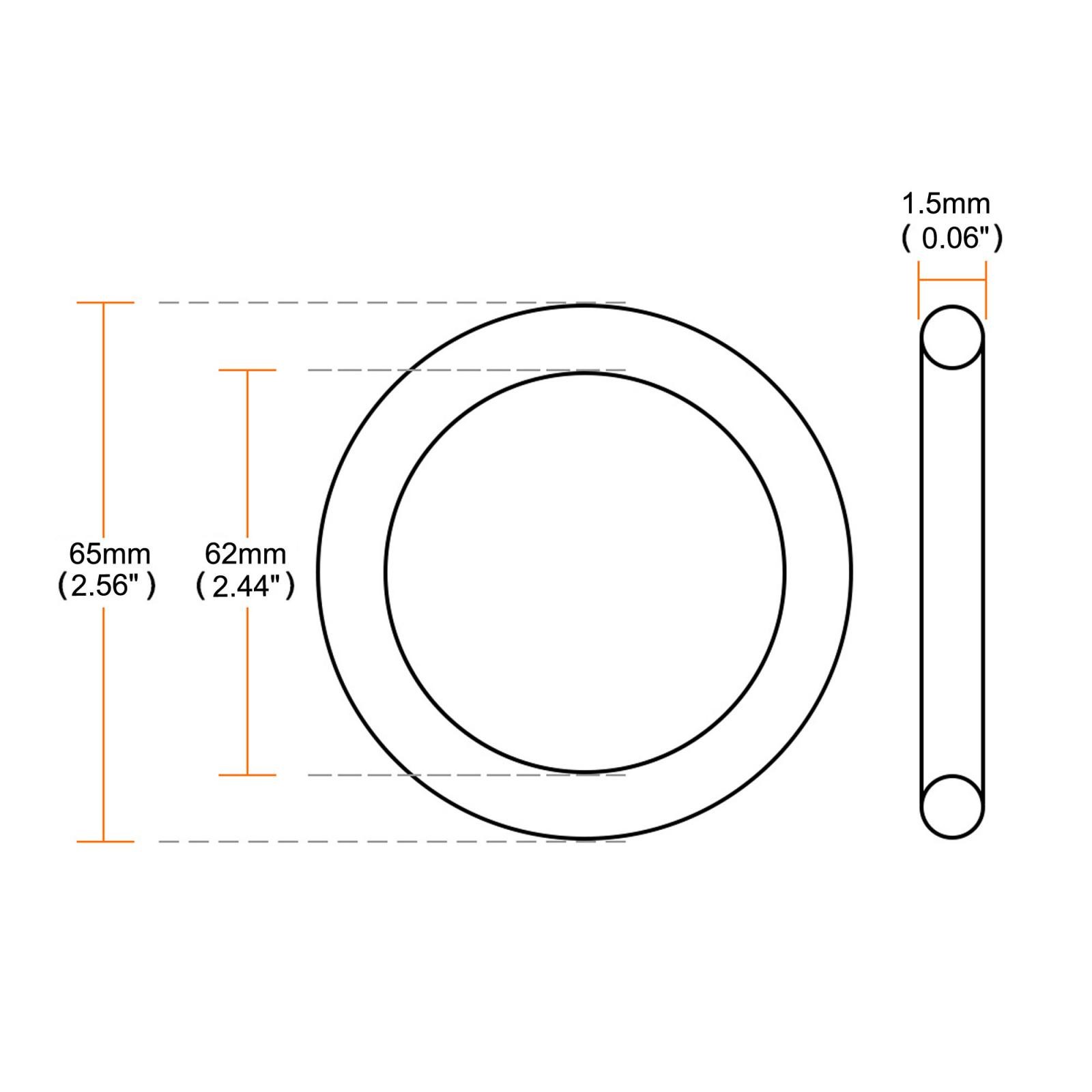 65mm x 1.5mm Rubber O-rings NBR Heat Resistant Sealing Ring Grommets