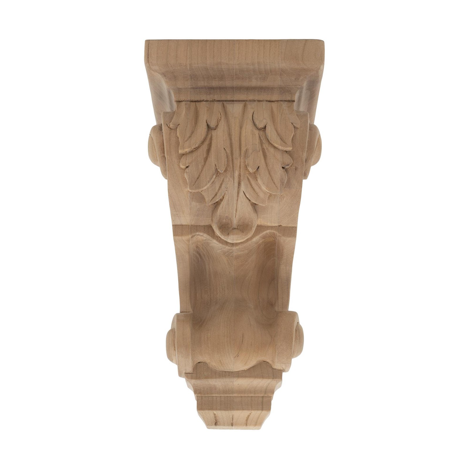 Outwater 6-3/4″ x 3-3/8″ x 3-3/4″ Unfinished Cherry Acanthus Leaf Wood Corbel