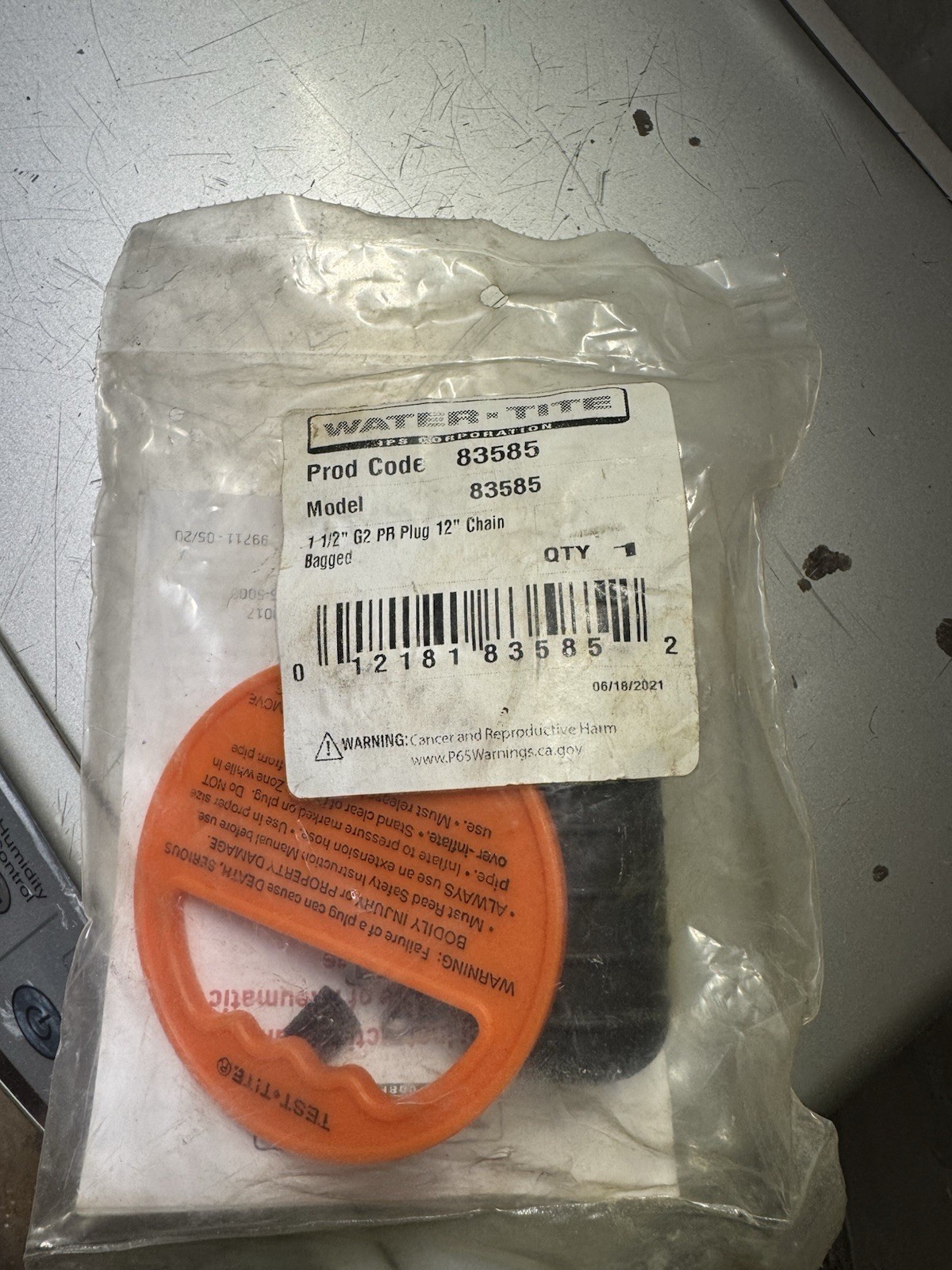Test-Tite 83585 Pressure Relief Pneumatic Test Plug 1-1/4″ To 1-1/2″
