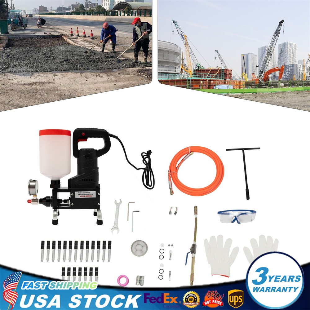 0-10000PSI Electric Grouting Machine High Pressure Grouting Injection Pump 1100W