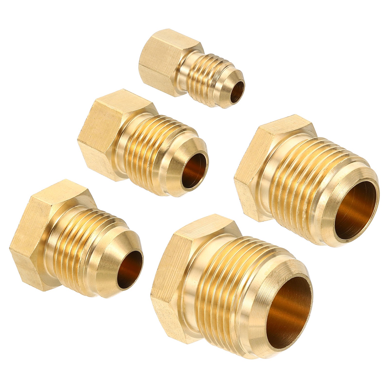 5PCS Male 1/4″ 3/8″ 1/2″ 5/8″ 3/4″ Brass Seal Plug SAE Flare Fitting 45 Degree