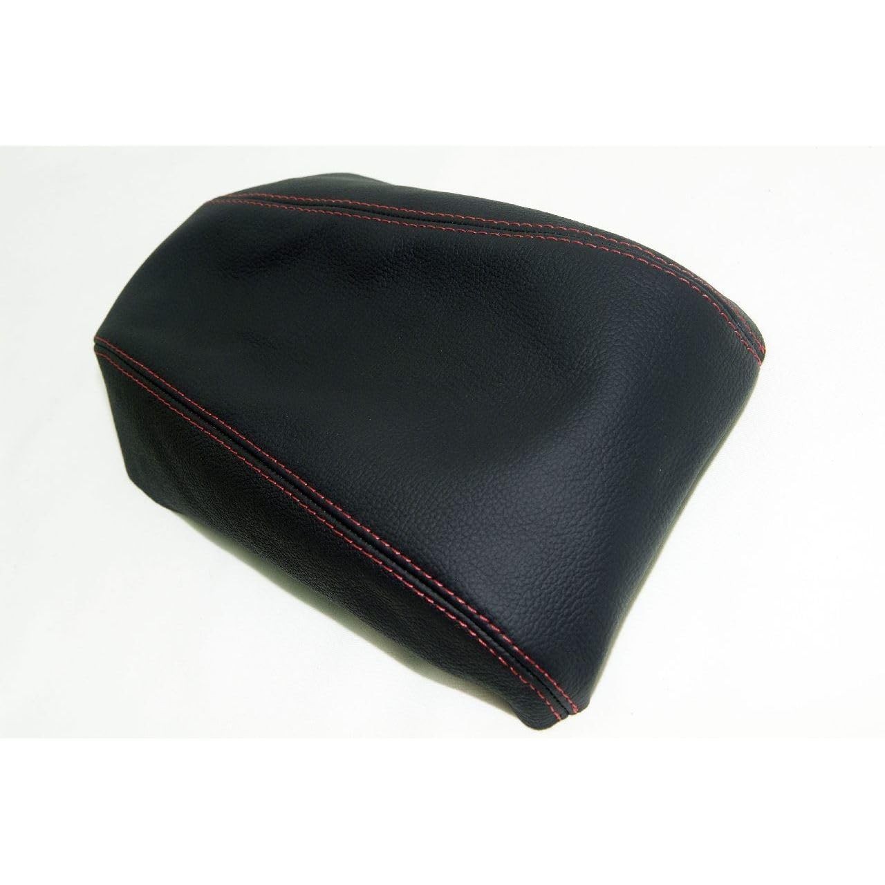 Vinyl Leather Console Armrest Cover Red Stitch Front Center 1013-CCA-VBR