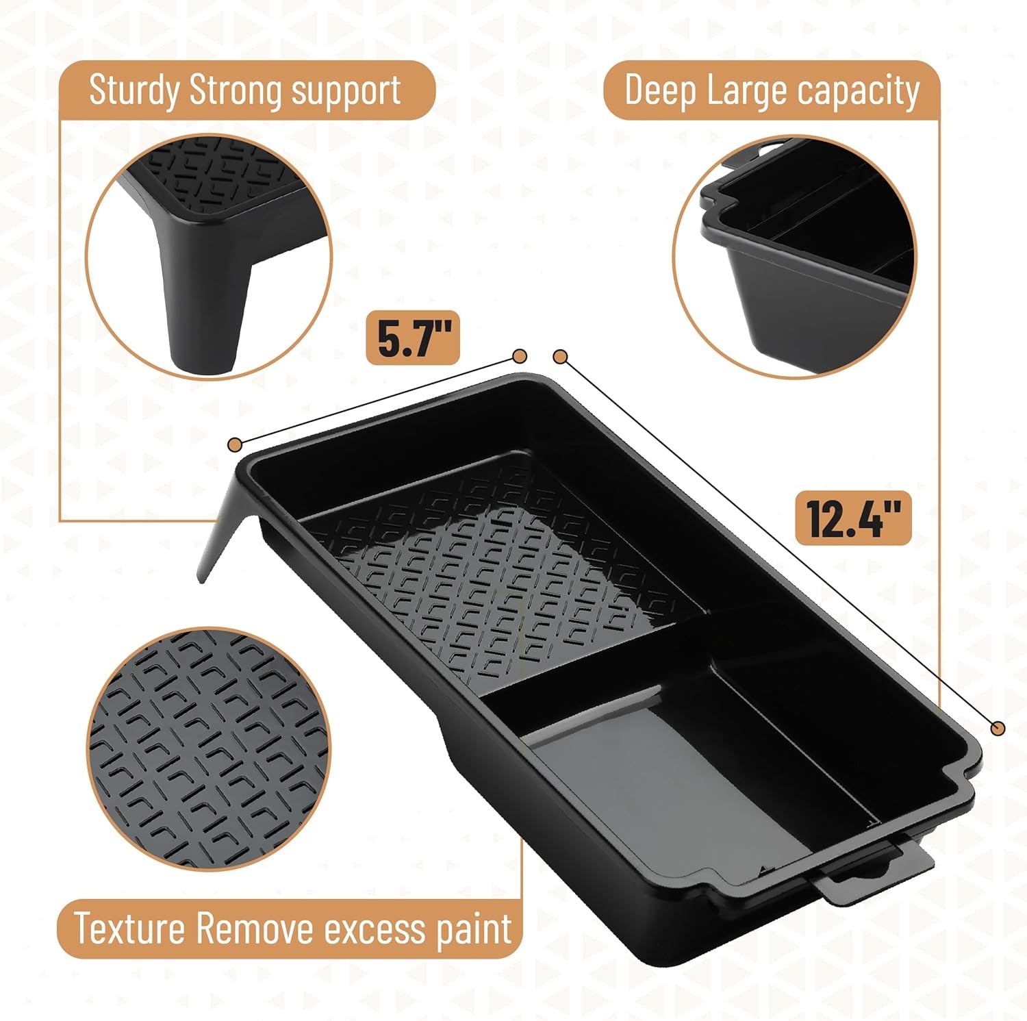 Bates- 4 Inch Paint Roller Kit, 8 pcs, 1x Plastic Tray, Roller…