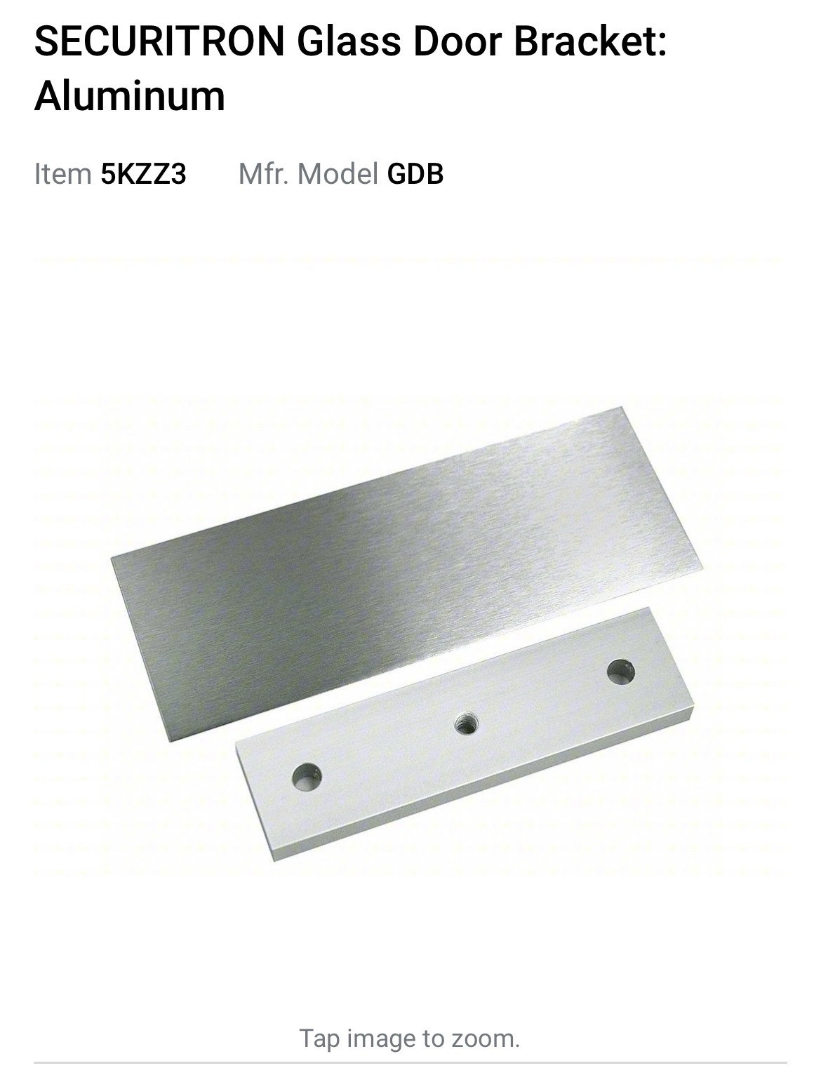 Securitron Assa Abloy Glass Door Bracket GDB Series Brand New