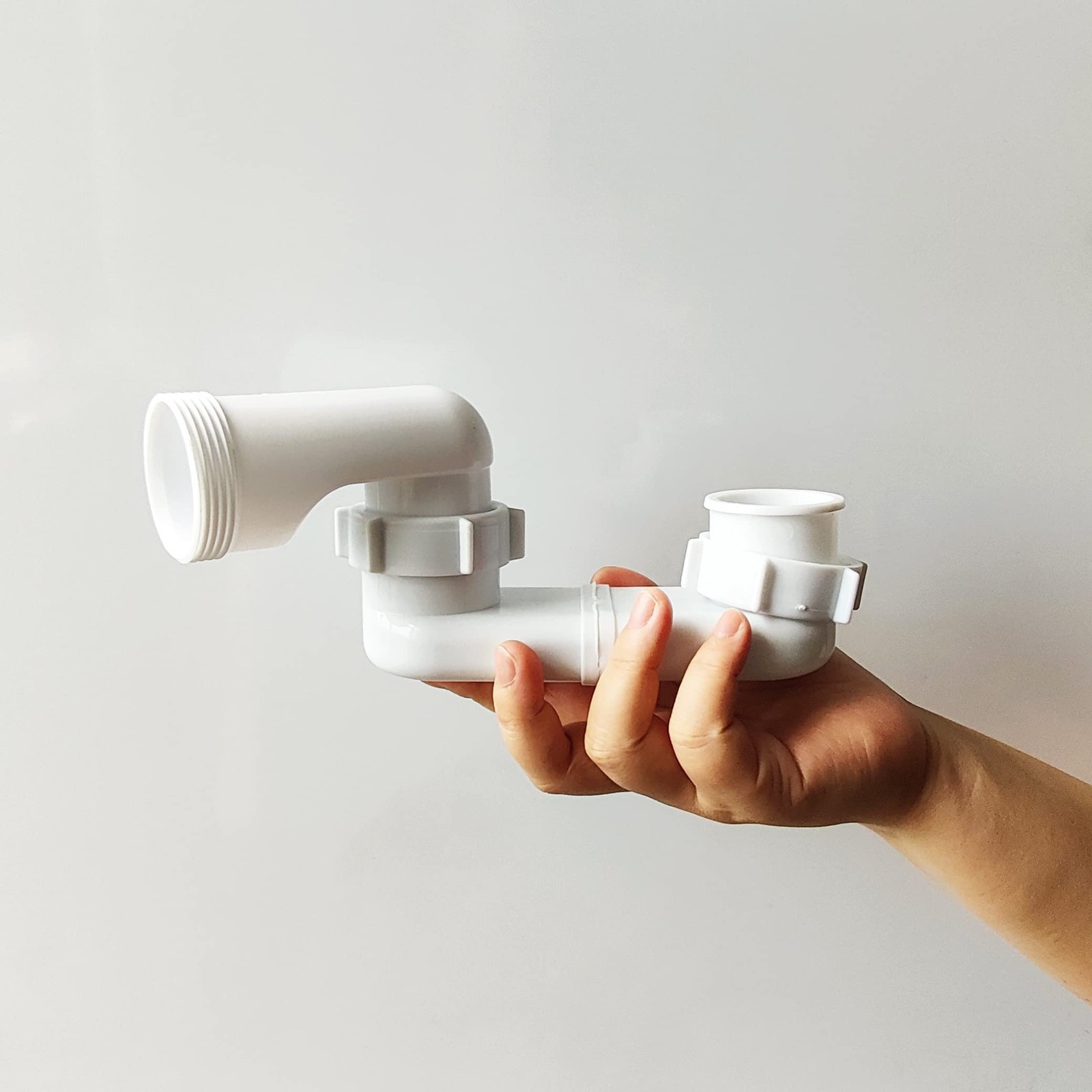 Bath Shower Drain Low Profile p Trap 1 1/2″ Flat 1.5 inches, White