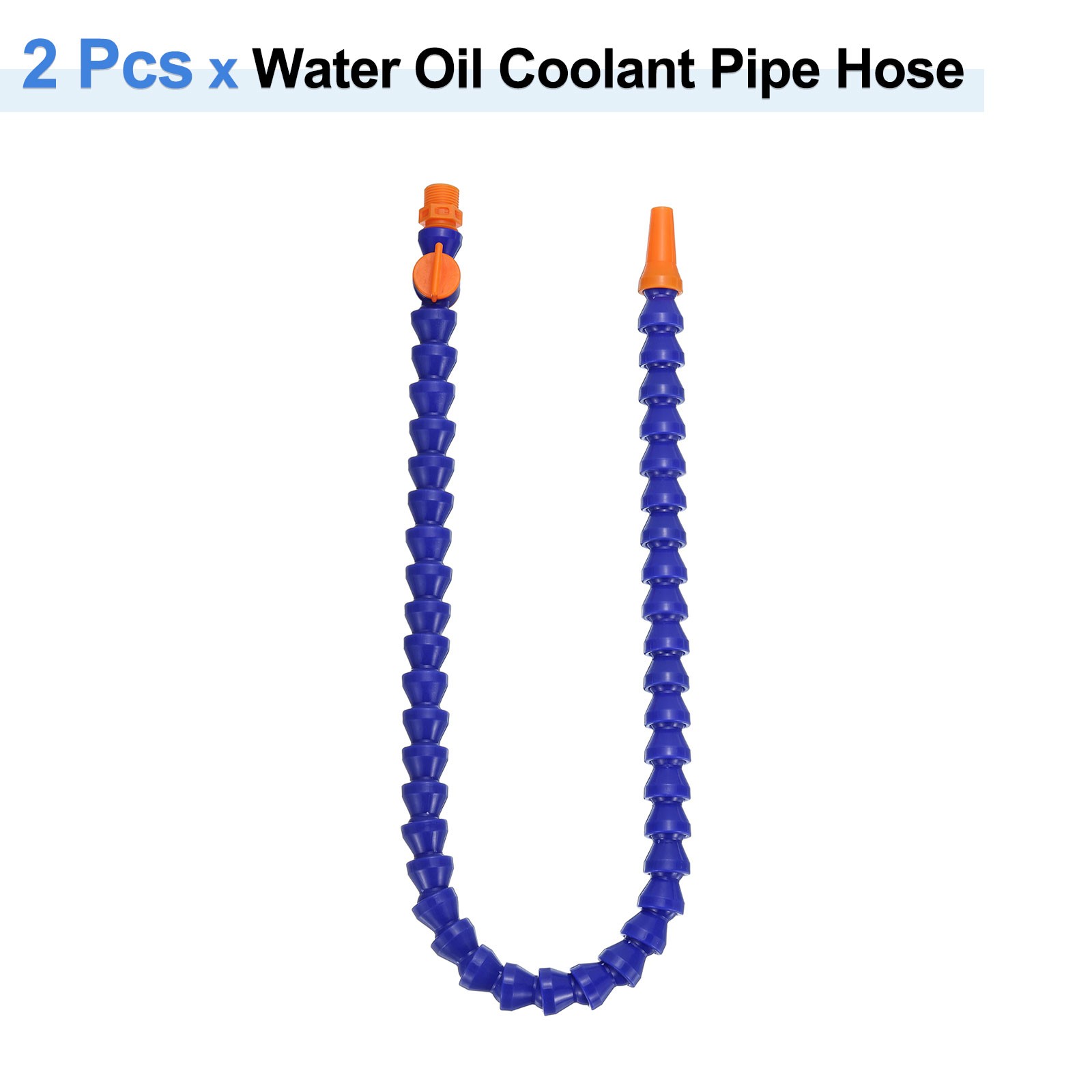 2Pcs G3/8″ 700mm Flexible Water Oil Coolant Pipe Hose with Switch and Tube
