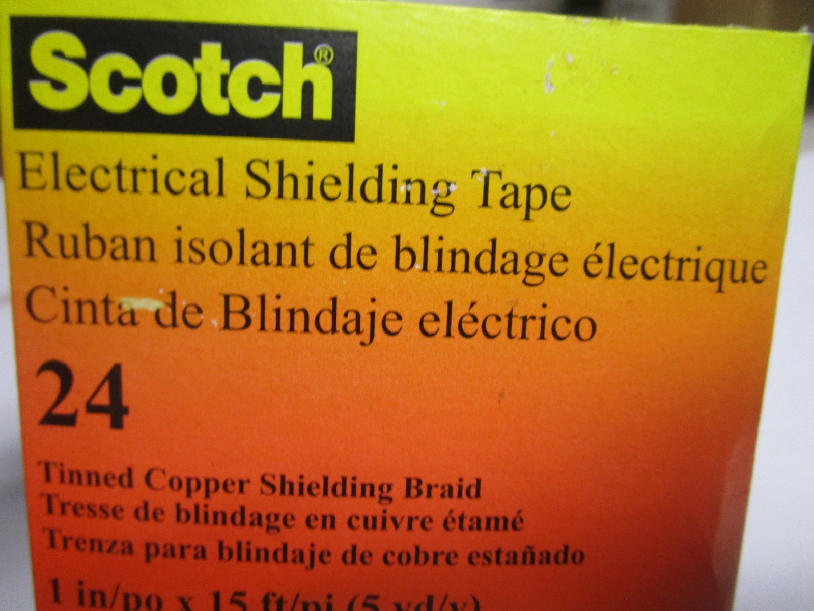3M Scotch 24 Silver Copper Tape – 1 in Width x 15 ft Length – 16 mil Total Thick