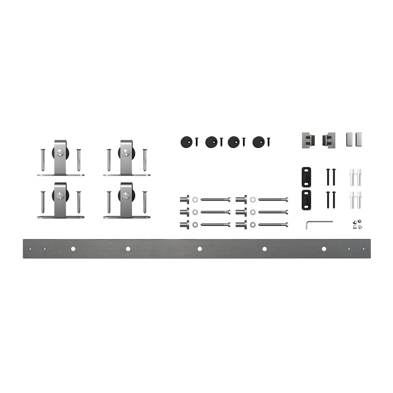 Outwater 48″Mini Barn Door Hardware Kit Double Doors w/Stainless Steel Top Mount